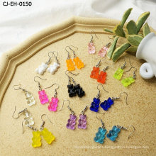 Factory Wholesale Gummy Colored Cartoon Gummy Bears Earrings, Ear Hooks, Ear Pins